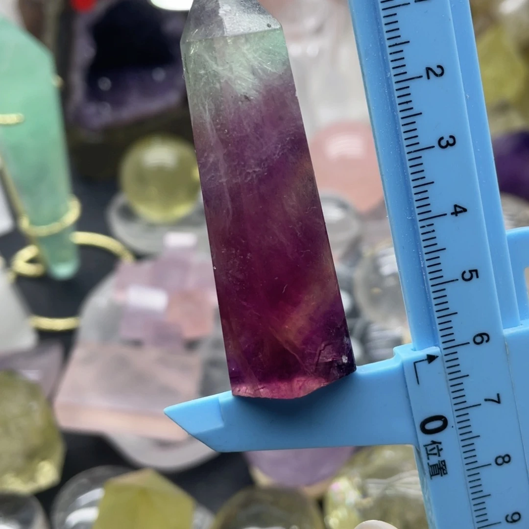 水晶珠宝半成品未镶嵌133彩莹石柱