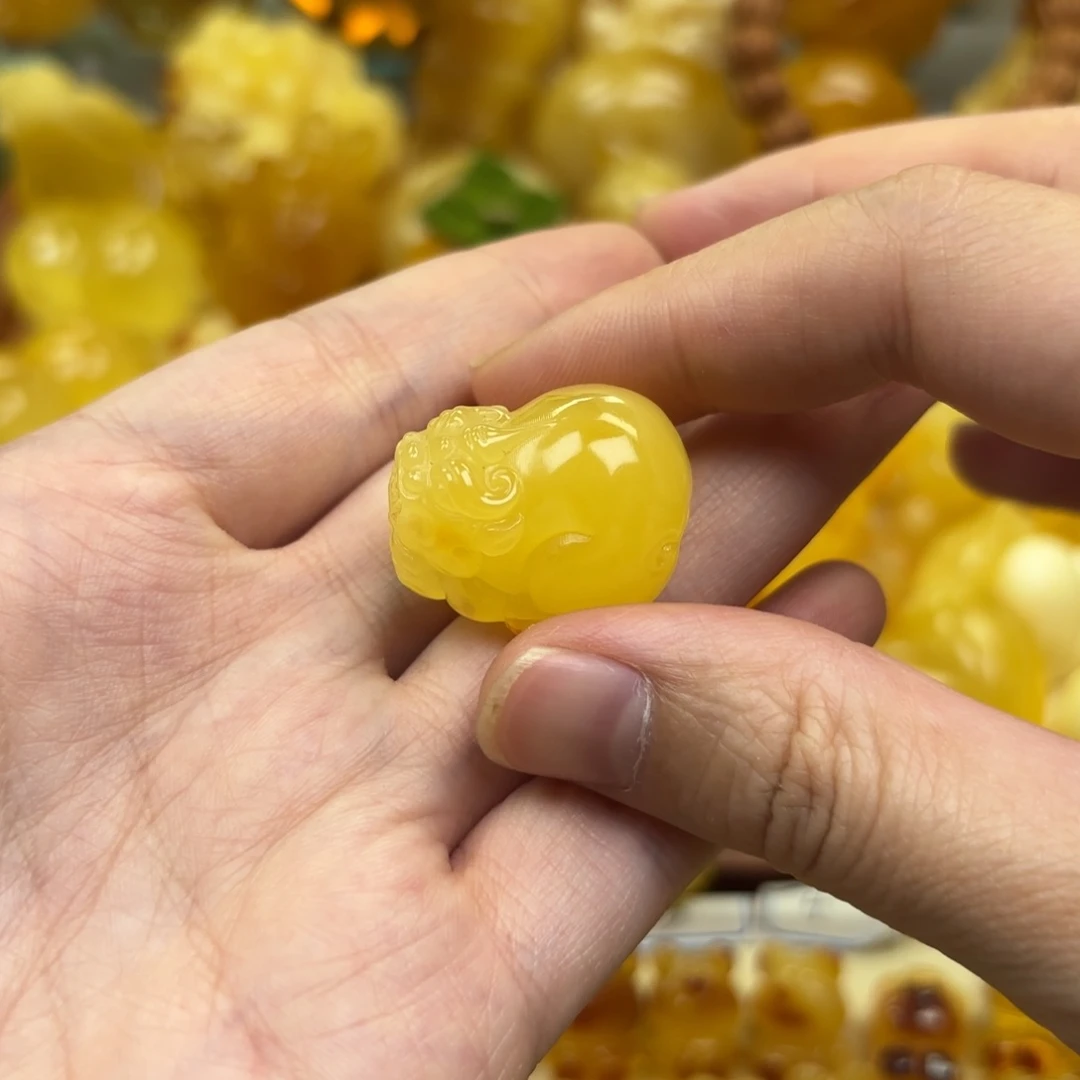 裸石蜜蜡未镶嵌蜜蜡吊坠打孔不退不换