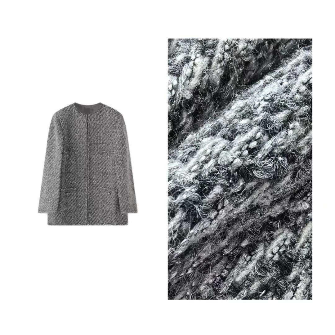 【千金时光】秋季新款常规轻奢小香常规款圆领长袖外套