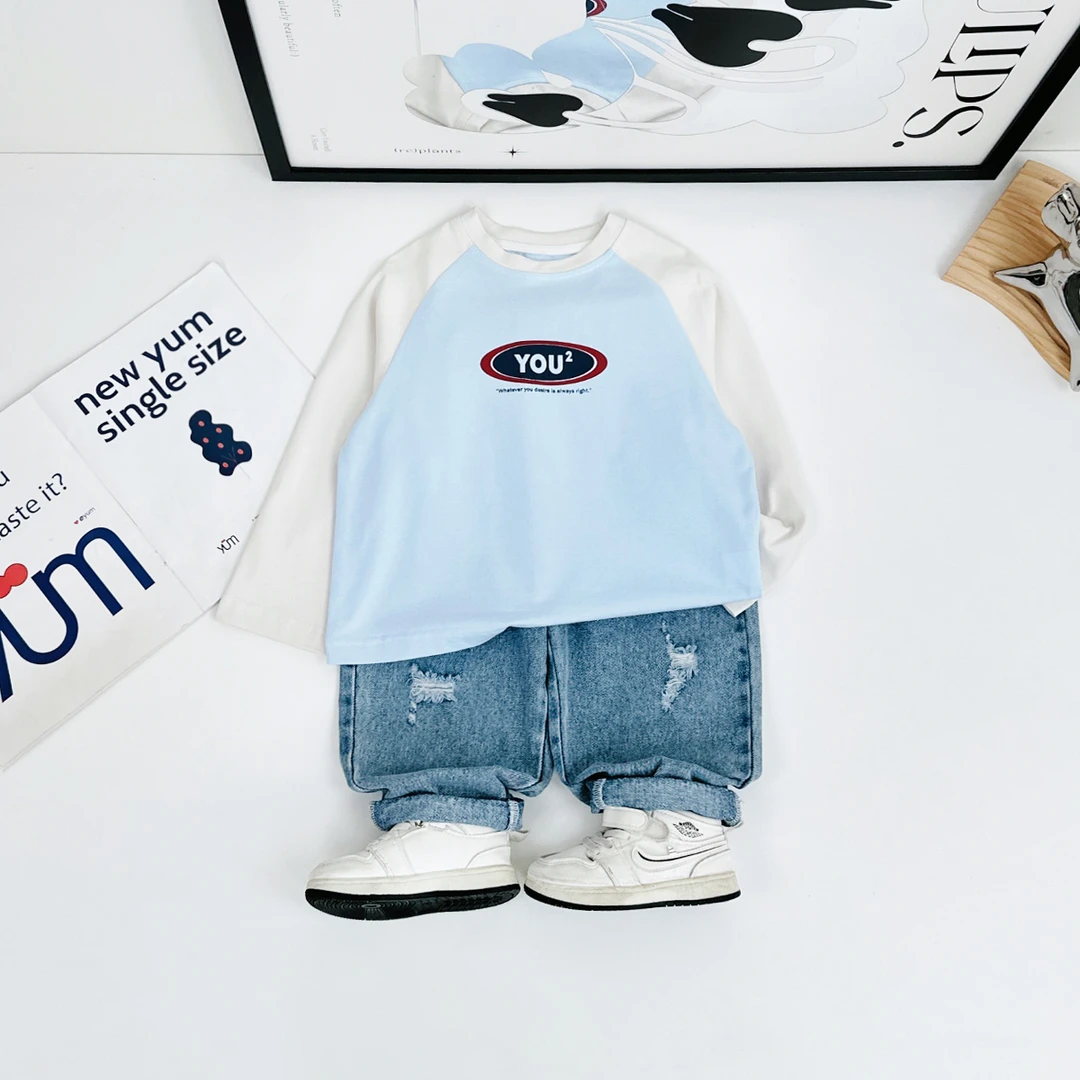 儿童长袖T恤2025新款春装男童春秋款上衣潮 BQ25060D悠悠童话童装