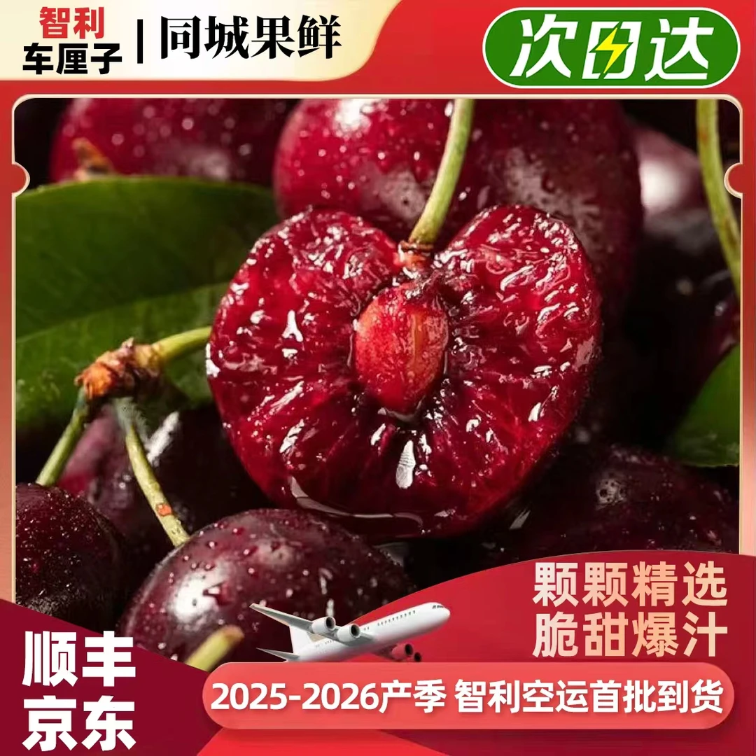 4JD果王智利进口空运车厘子新鲜水果宝宝孕妇水果内附果径卡800g桑提娜樱桃智利共和国