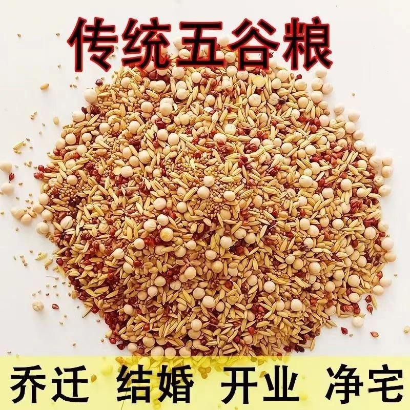 传统带壳五谷丰登吉祥摆件新房开业乔迁结婚乔迁之喜仪式布置搬家