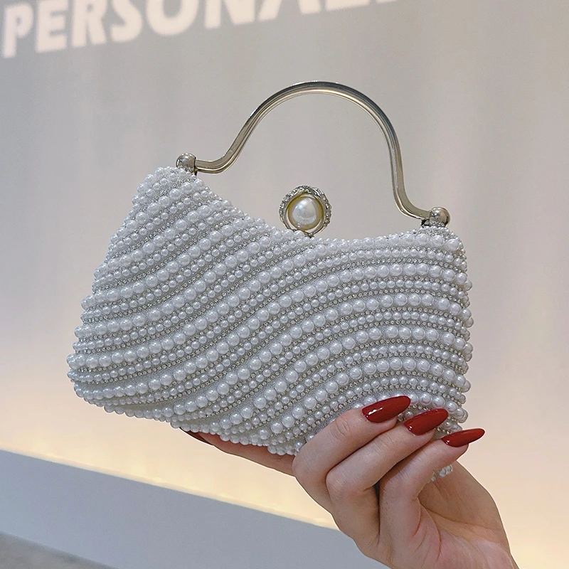 重工串珠手提包法式优雅满珠手拎包精致高级晚宴包气质派对婚礼包