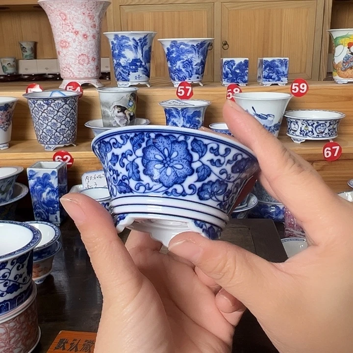 夜***瞳墨奈手绘陶瓷花盆