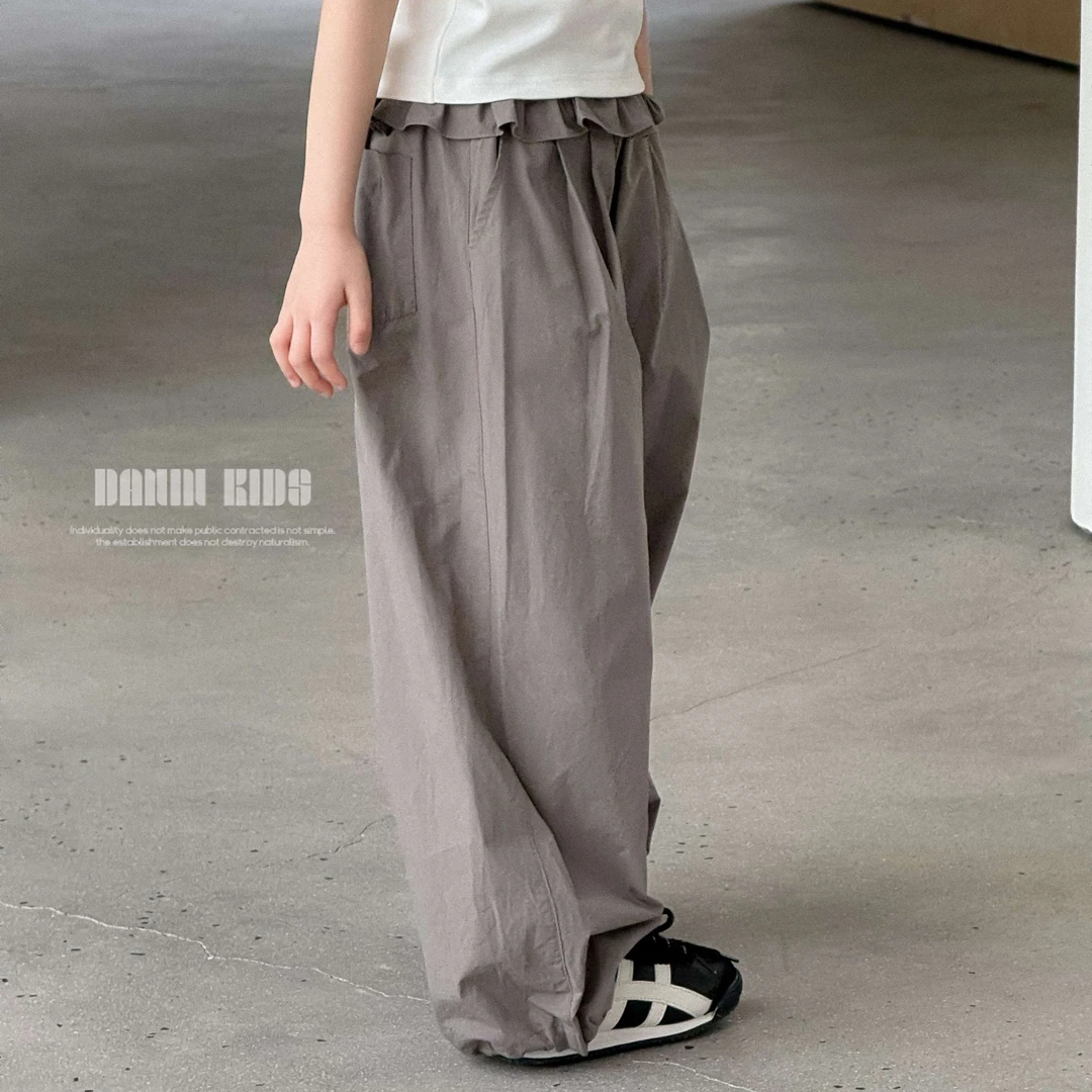 【嗒囜】质地细腻&手感柔软 女童夏装薄款花边阔腿宽松防蚊休闲裤子