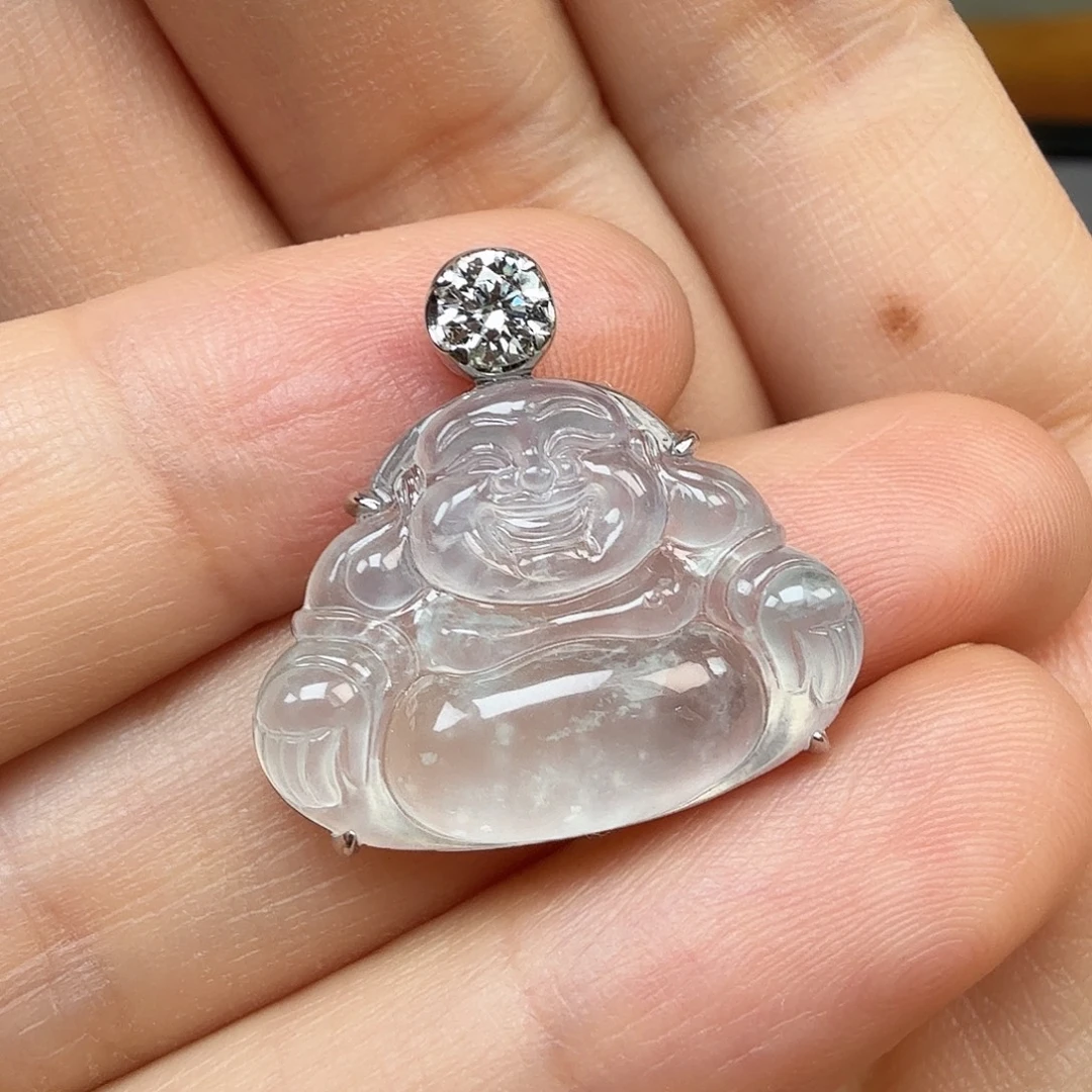 D***W翡翠18K金镶嵌颈饰