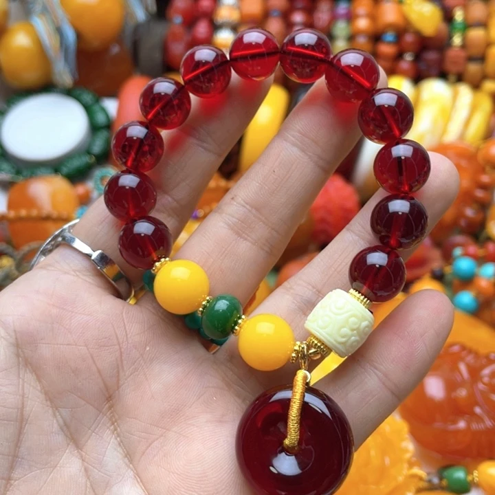 树脂制品64号红色手串