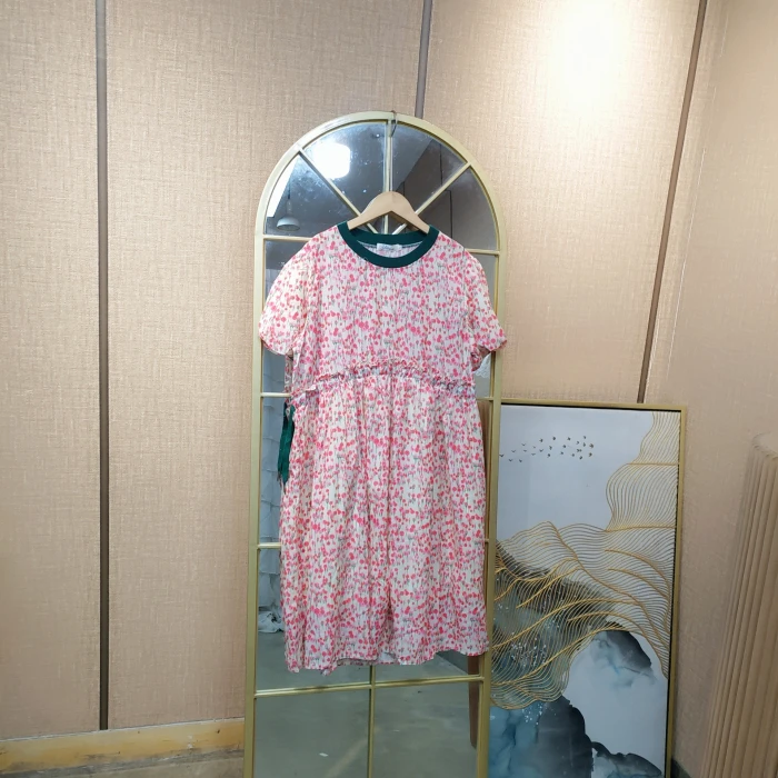 BG636孕妇粉色碎花连衣裙110-150