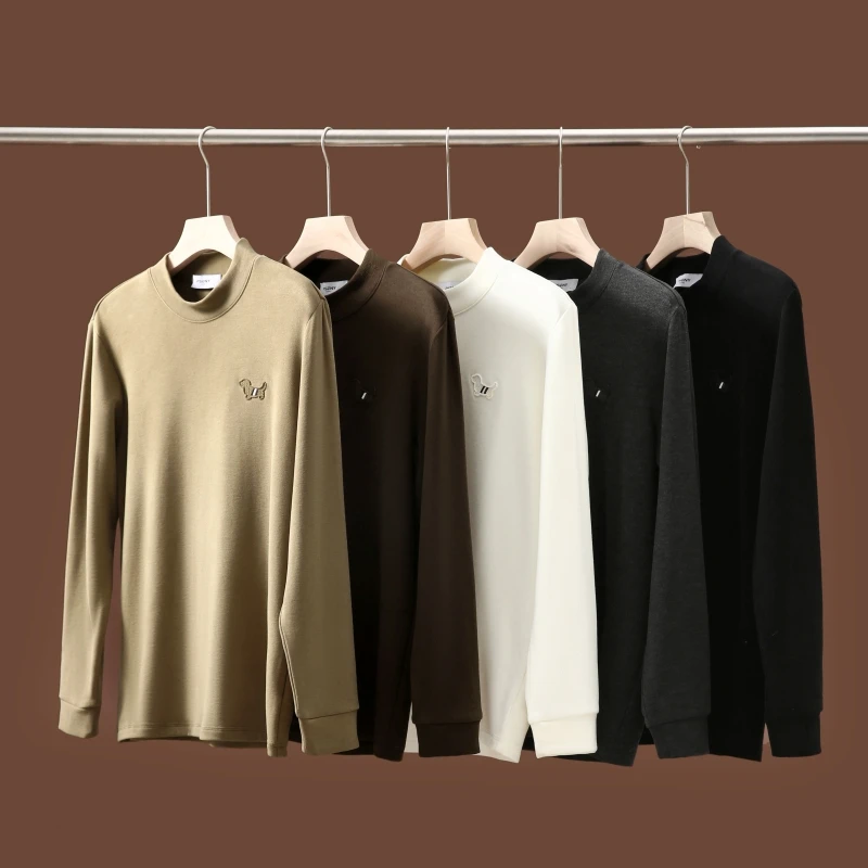 意式轻奢！秋冬男士高端保暖半高领卫衣软糯高弹暖绒打底衫情侣款