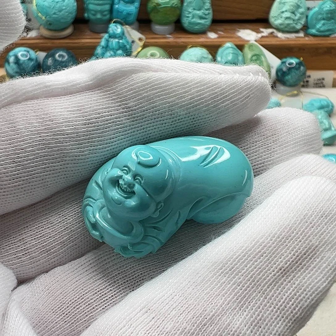 绿松石招财童子 未镶嵌