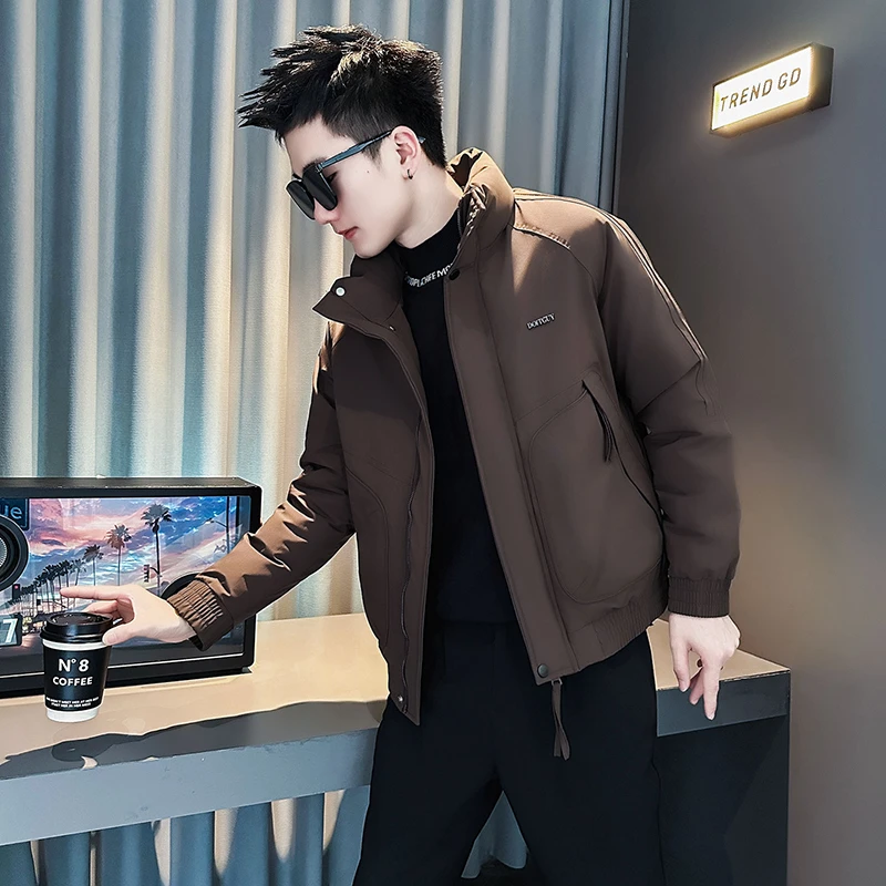 立领棉服外套男款冬季2025新款爆款设计感工装大口袋冬装保暖棉衣