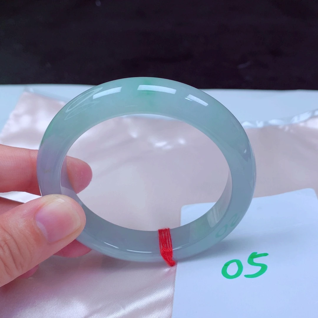 未镶嵌手镯翡翠缅甸天然A货翡翠手镯54.5