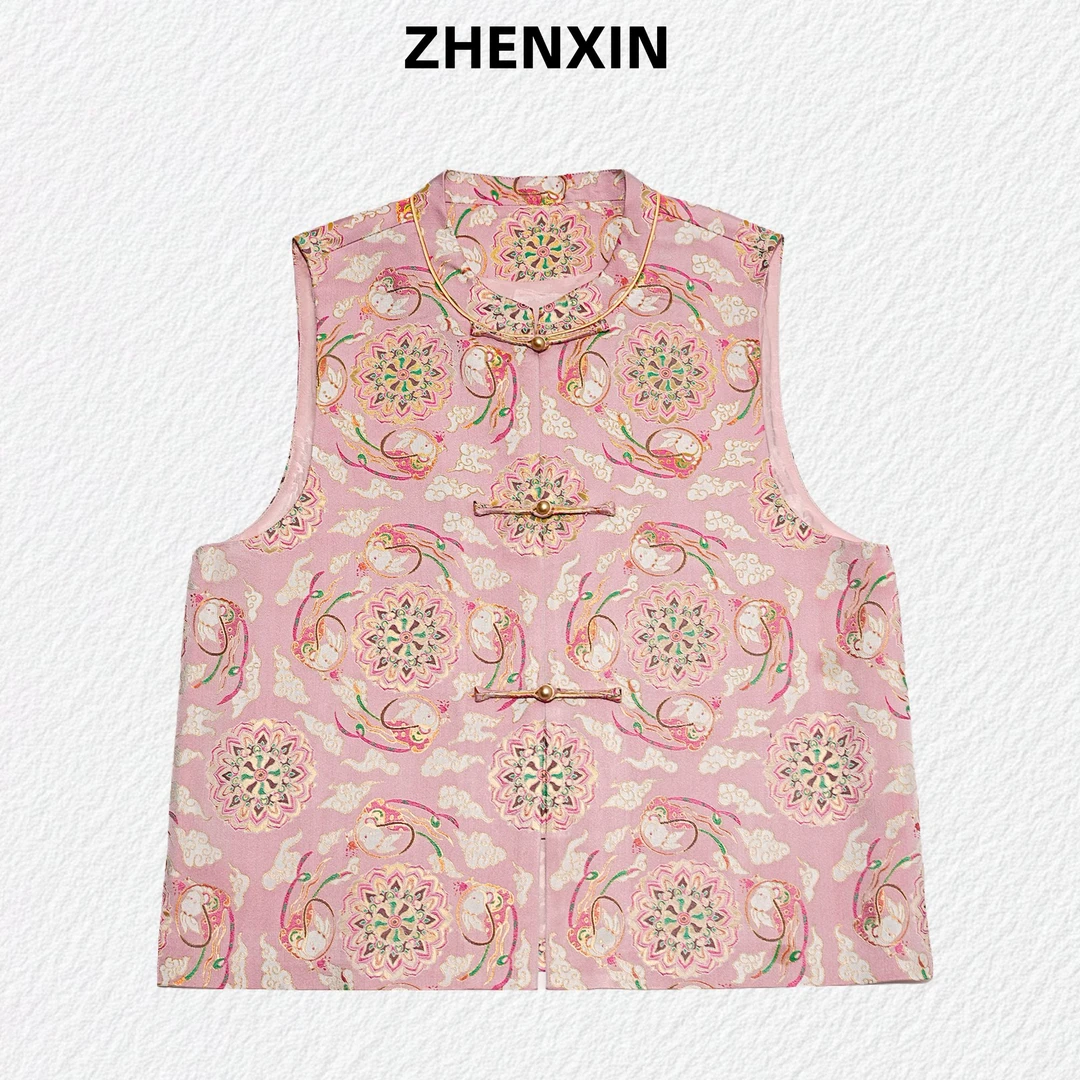 织金老宋锦马甲敦煌飞天兔新中式国风上衣春秋百搭气质潮流真丝