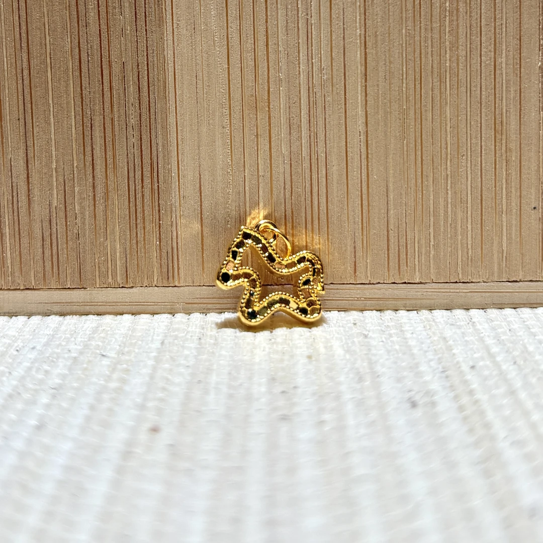 足金碎碎冰镂空小马提溜配件