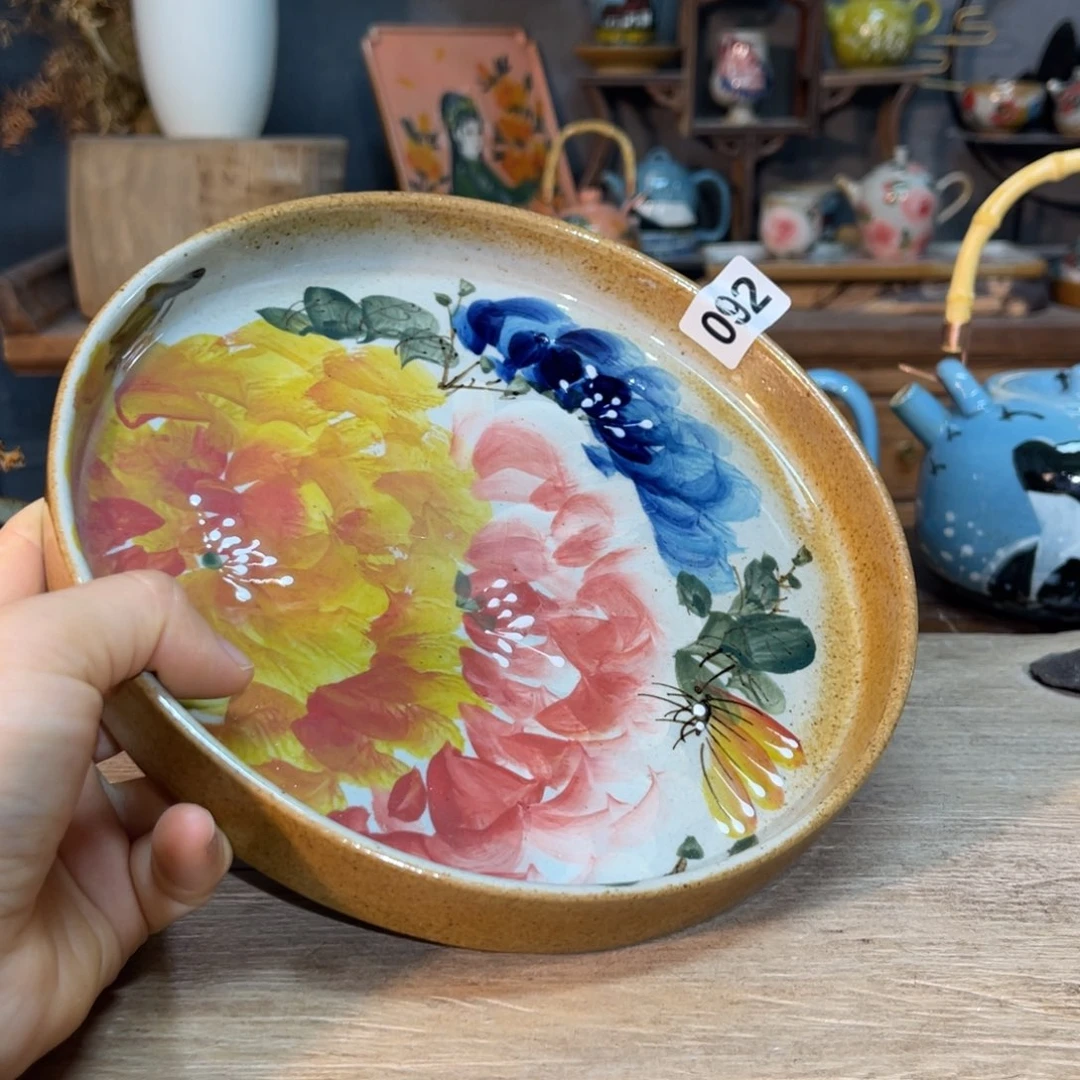 壶素浅陶瓷手工手绘