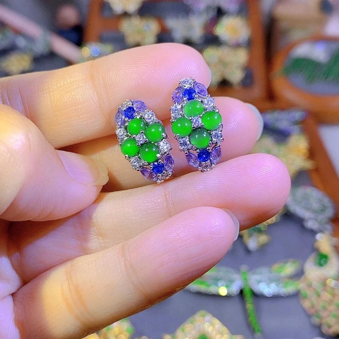 颈饰银S925镶嵌翡翠