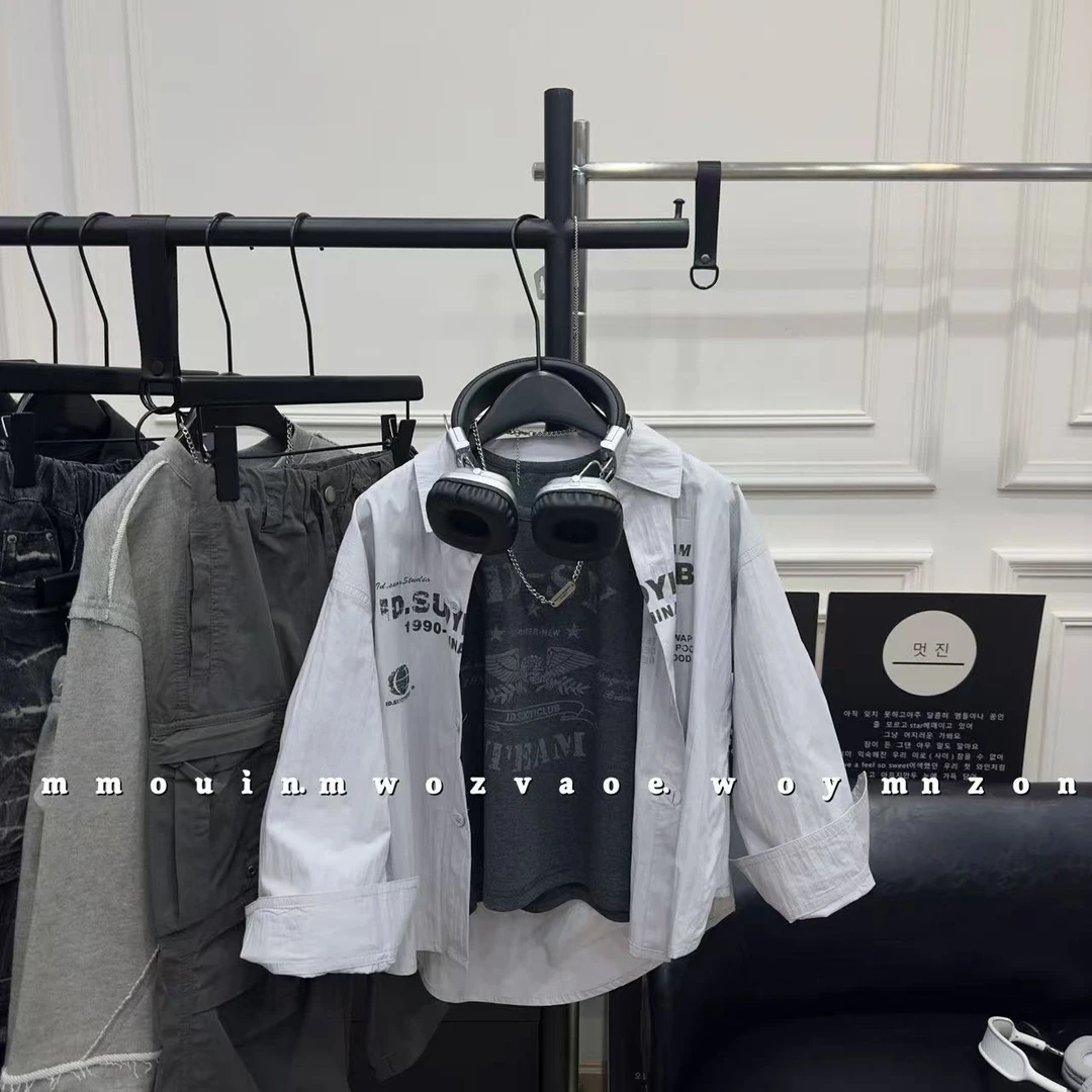 2025春季新款儿童韩系风衬衫外套男女童时尚衬衣CC1983