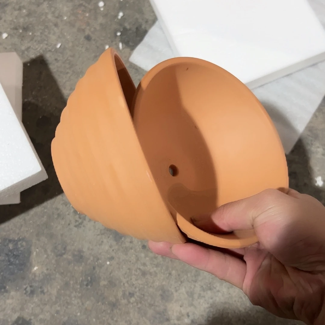 【闪购商品】红陶螺纹盆15口6高2个