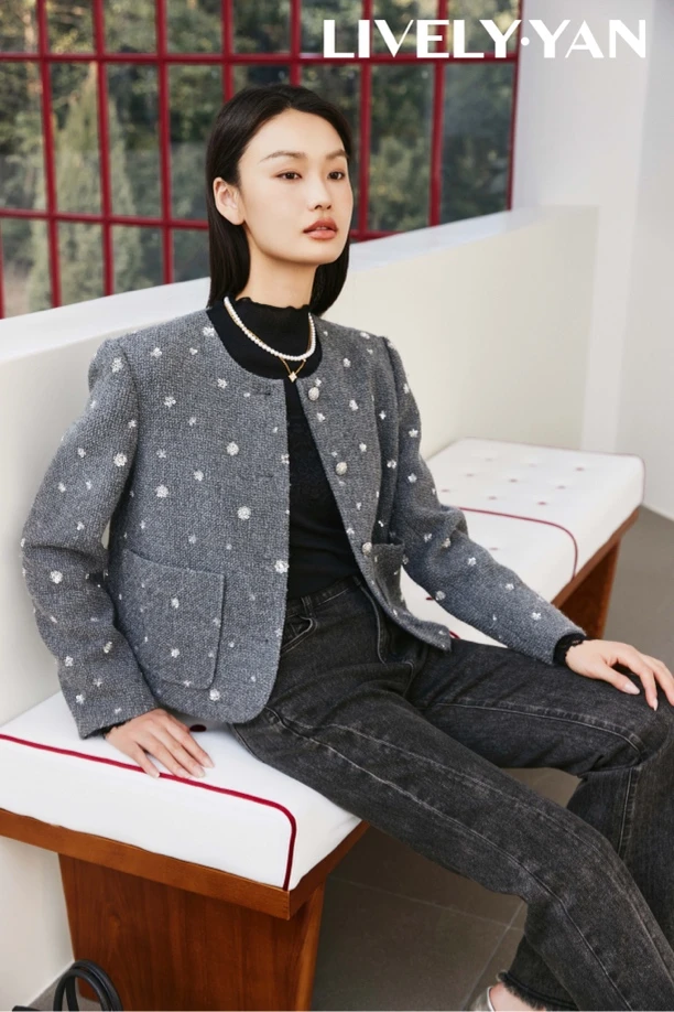 【俪妍】新款亮片小香外套