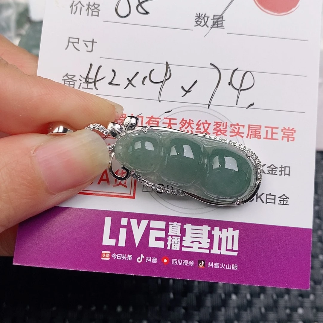 颈饰银S925镶嵌翡翠