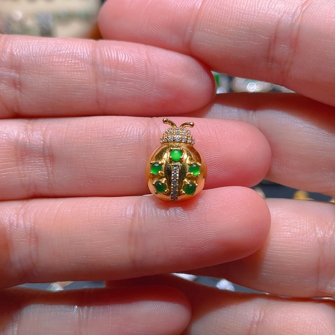 翡翠银S925镶嵌吊坠(不含链)