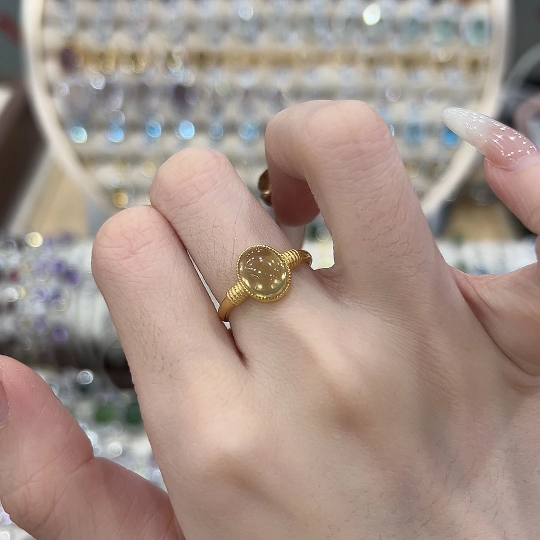 银S925镶嵌黄晶戒指