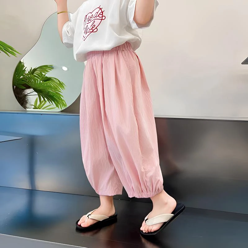 儿童裤子夏季薄款2025新款防蚊裤洋气女宝宝夏款儿童装夏装防蚊裤