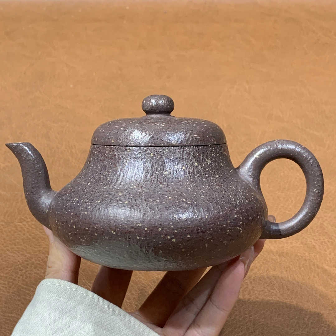 原矿大水潭天青泥8目粗砂君德壶190毫升半手工宜兴紫砂壶