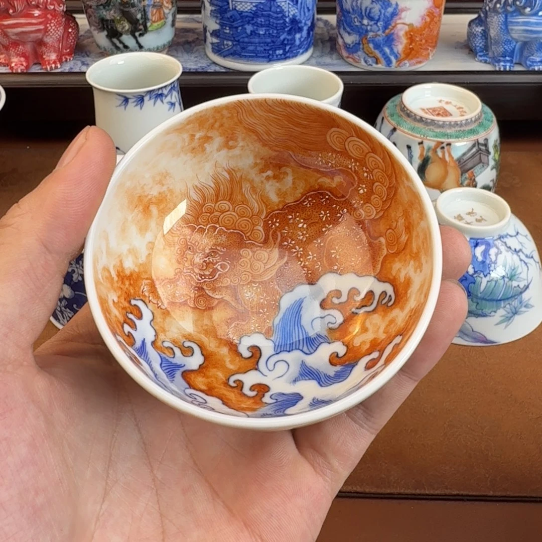 杨***图瓷片景德镇瓷器手工手绘