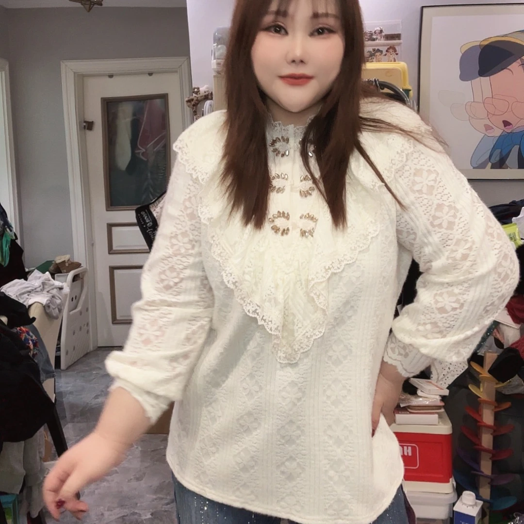 新年战衣白色水貂绒蕾丝
