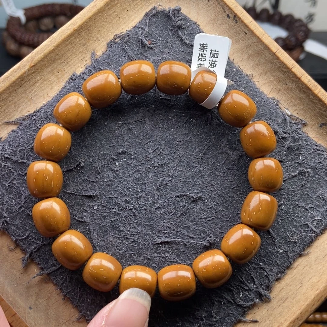 手串紫金鼠11mm近实心精品黄金甲桶珠