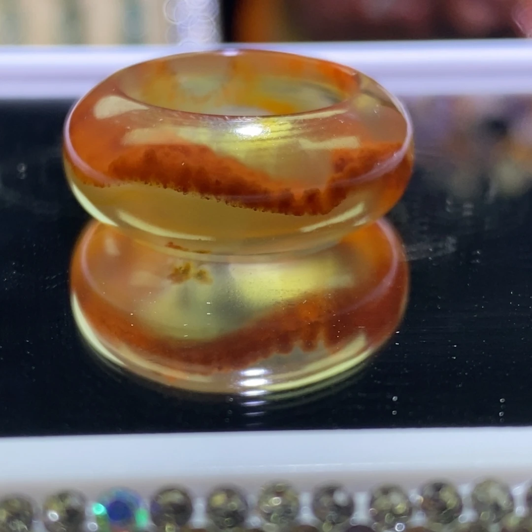 玛瑙/玉髓未镶嵌戒指港码16，内径17.5圈口微瑕福利