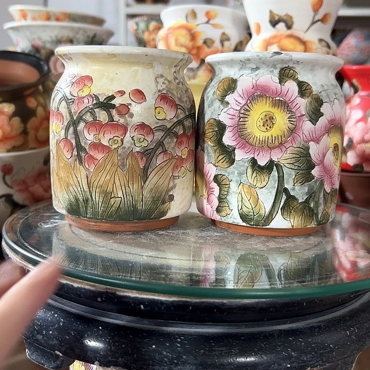 景德镇手绘花盆满38包邮