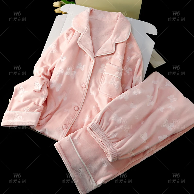 海岛绒【礼盒装】睡衣女秋冬季加绒保暖家居服送闺蜜老婆生日礼物