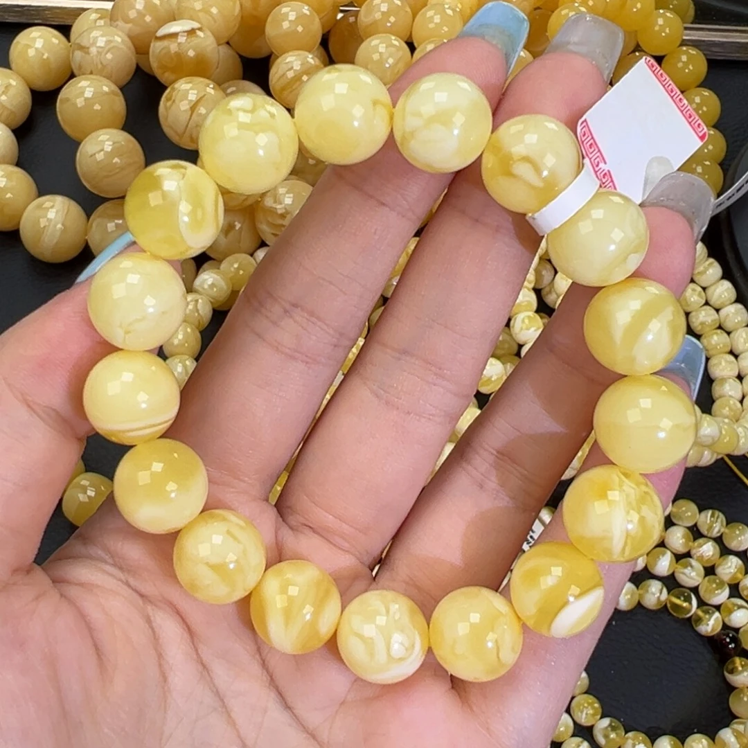 琥珀未镶嵌手链20白蜡妖花