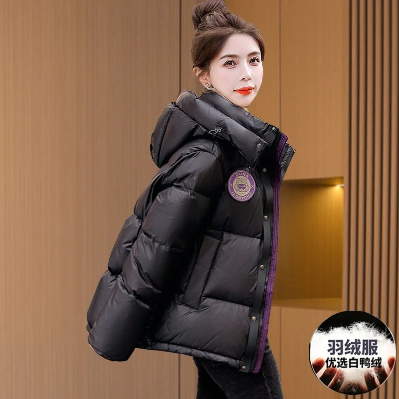 九江黑金中长款韩版羽绒服2025新款冬季轻奢时尚洋气爆款加厚袄子