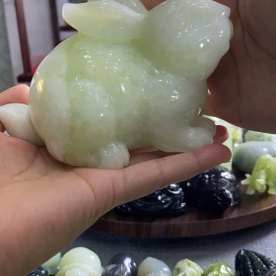 蛇纹石玉手把件未镶嵌楊