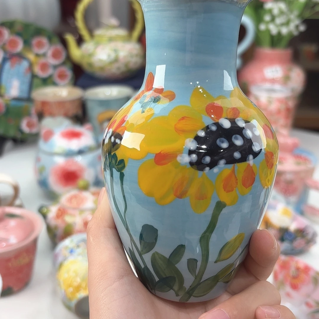 景德镇手绘高温釉下彩陶瓷茶具