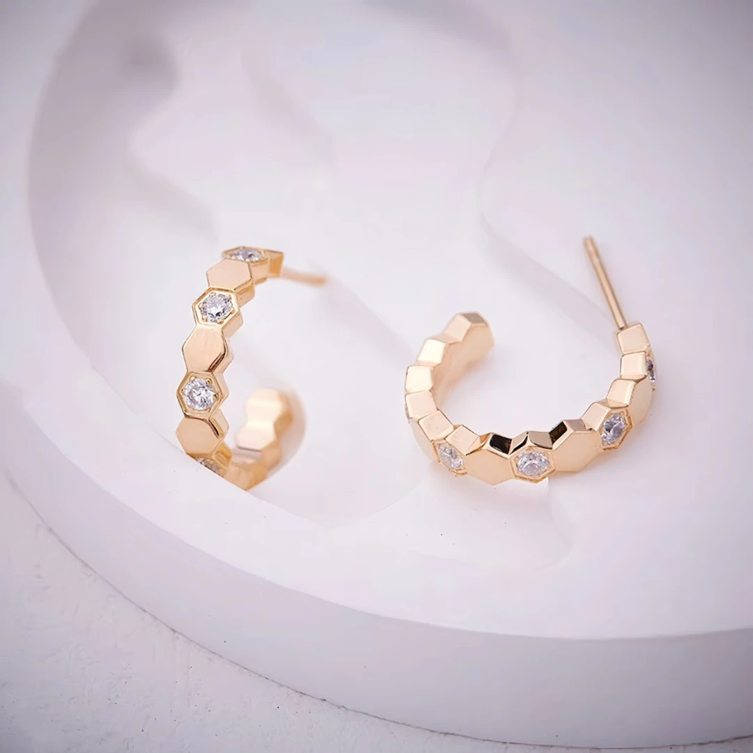 蜂巢耳环轻奢时尚气质 8101