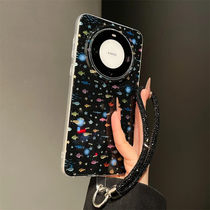 适用华为mate70pro+手机壳p70新款高级感彩色星星小鱼mate60pro女