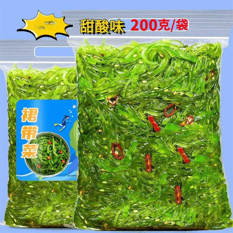 甜酸海白菜梗丝美人唇裙带菜丝凉拌下饭小咸菜即食大连特产200g装