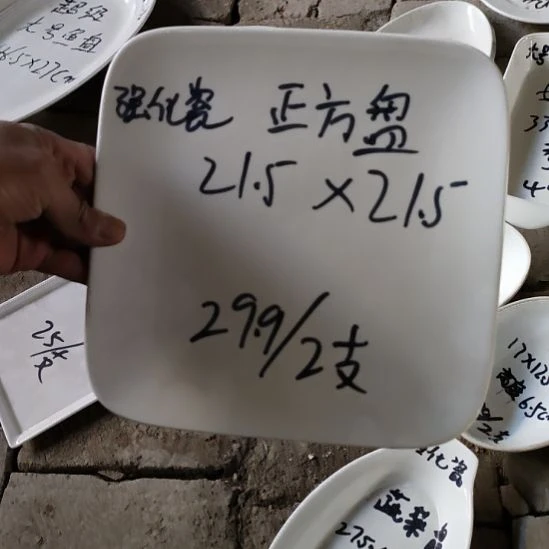 白瓷强化正方盘口径21、5乂2两支
