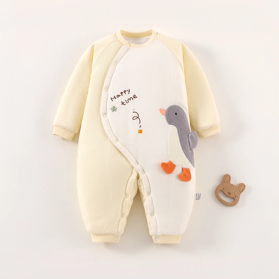 【150克】秋冬婴儿衣服宝宝a类夹棉卡通连体衣加厚保暖爬服柔软家居