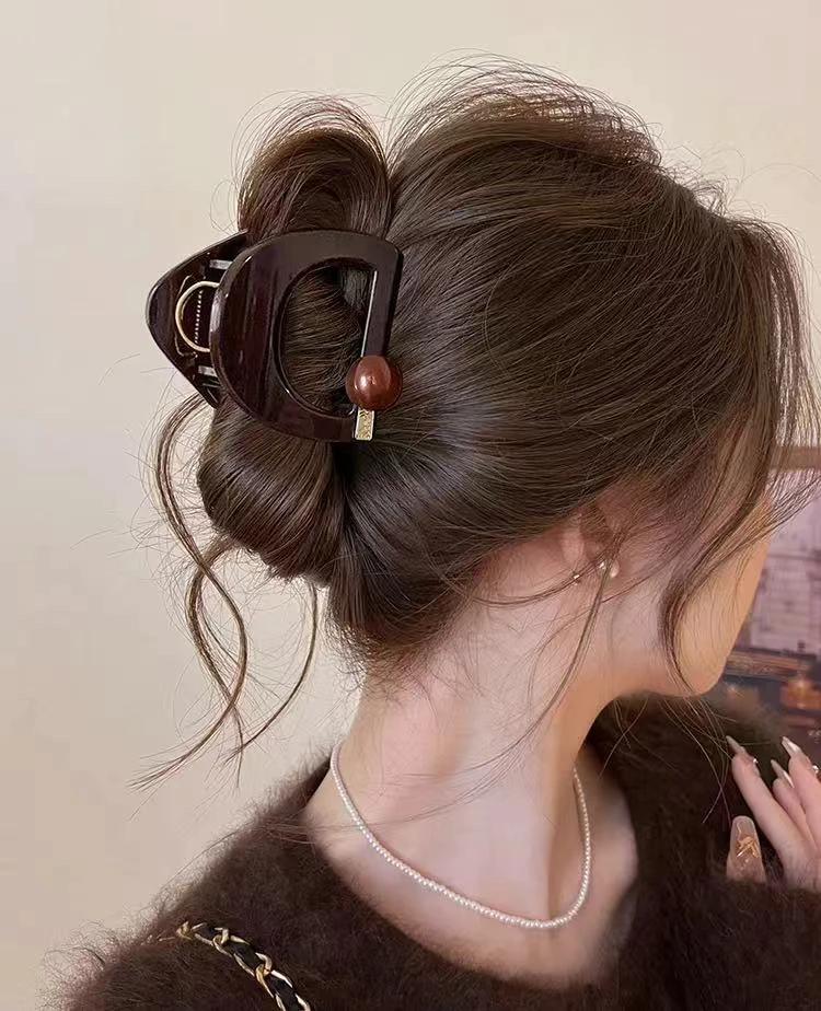 韩系蝴蝶结抓夹女秋冬高级感鲨鱼夹发夹后脑勺发量少2024新款头饰