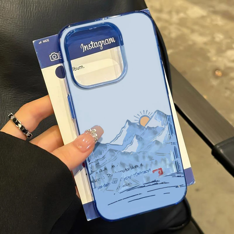 镂空雪山日出适用iPhone16苹果14_15PROMAX软胶13手机壳1211卡通X