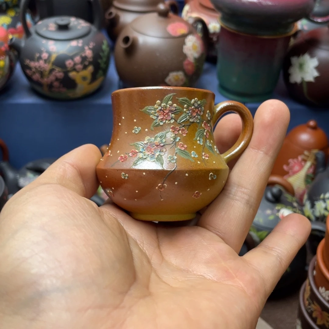 茶杯红泥紫砂主人杯60cc