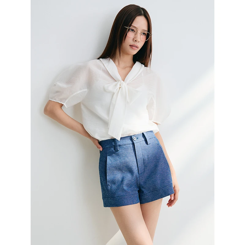 「PINPINPLUS」PP+邂逅浪漫绑带蝴蝶结设计感衬衫百搭PABEB241001G