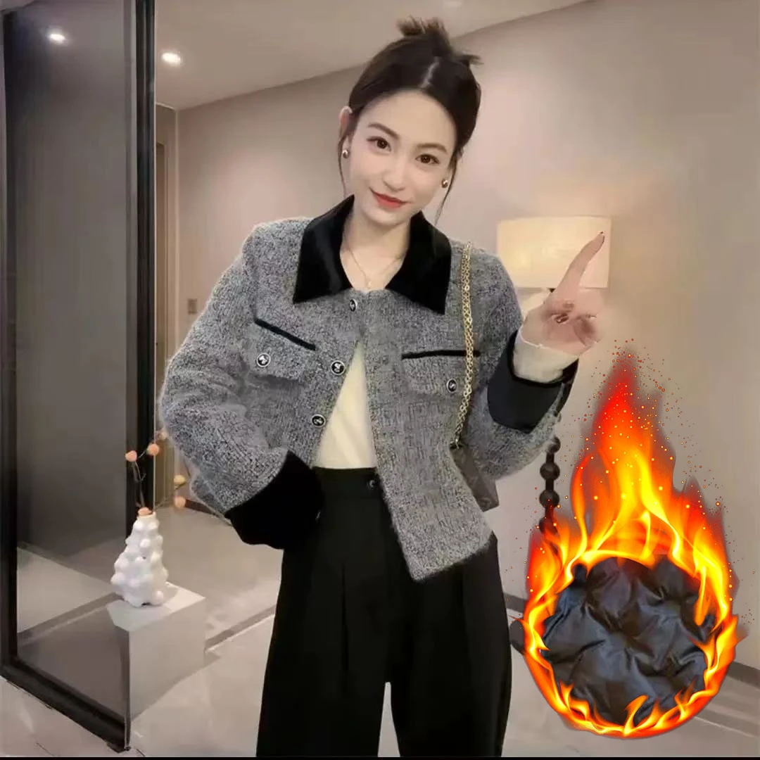 【新款+运费险】短外套秋冬老钱风女装内里加厚款上衣轻奢女INS风