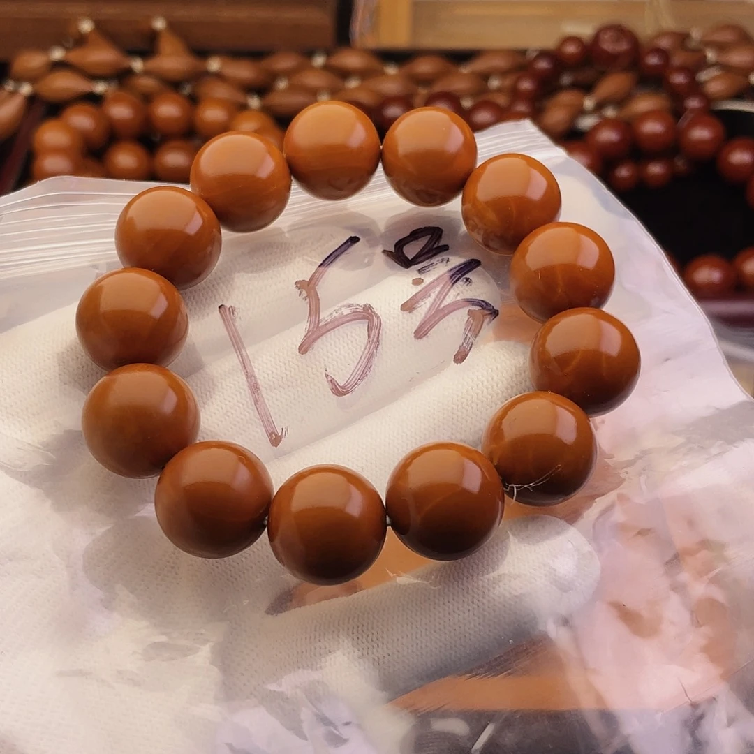 手串/手链橄榄核17尺寸鸡血红铁核小孔道15号微花福利串