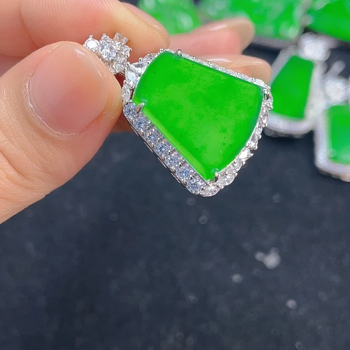 翡翠吊坠(不含链)银S925镶嵌